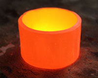 red hot palladium ring after annealing