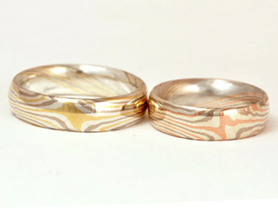 Mokume Wedding Bands Star