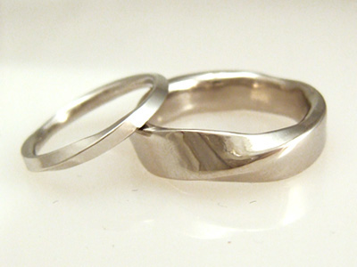 Twisted Palladium Wedding Bands