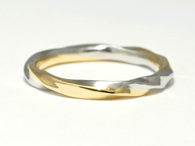 Twisted Platinum and Gold Wedding Ring