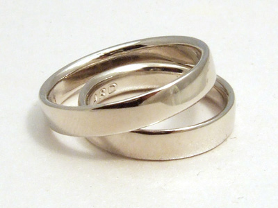 White Gold Wedding Rings Flat